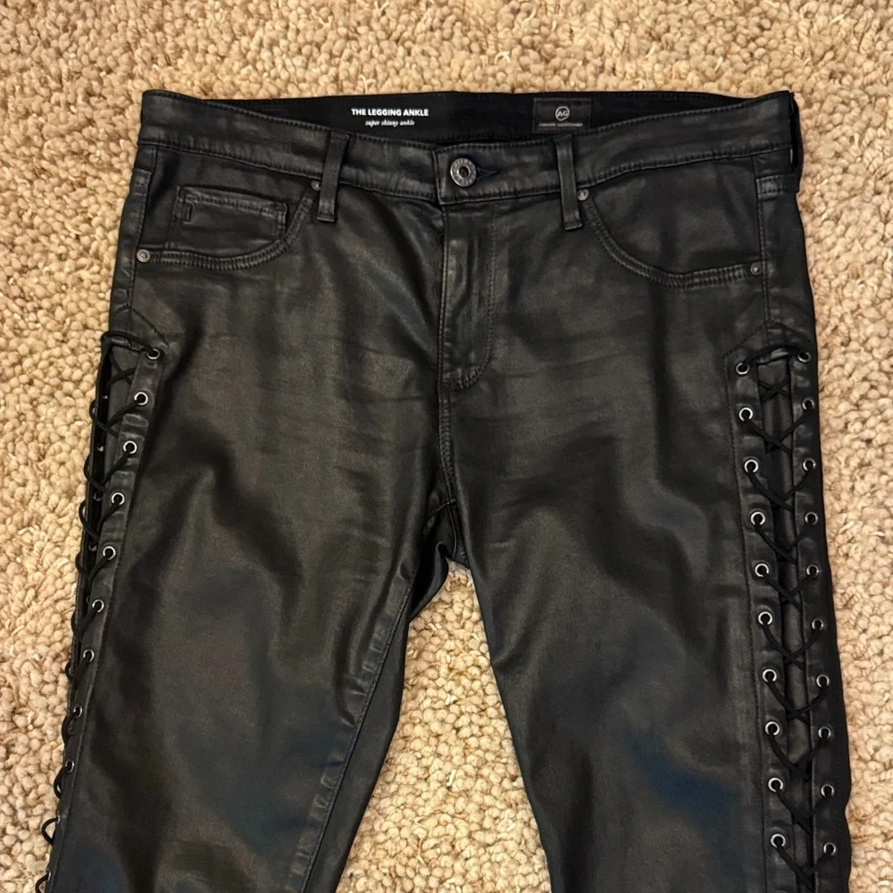 NWOT Adriano Goldschmied Legging Super Skinny Ankle Jeans Lace-Up Sides size 30 - Picture 4 of 16